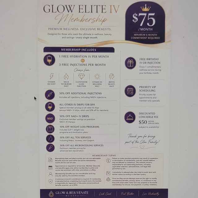 Glow Elite IV Membership at GlOW AND REJUVENATE MEDSPA in San Antonio, TX